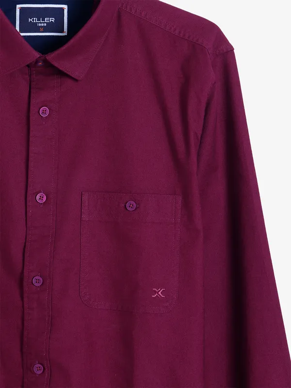 Killer wine plain full sleeves shirt