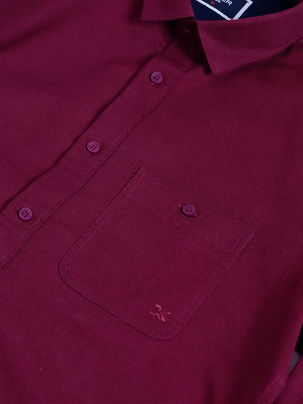 Killer wine plain full sleeves shirt