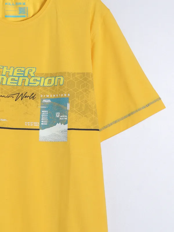 Killer yellow cotton printed t-shirt