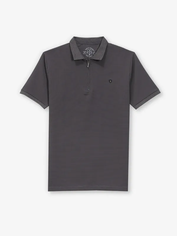 KNITS N THREADS dark grey cotton t-shirt