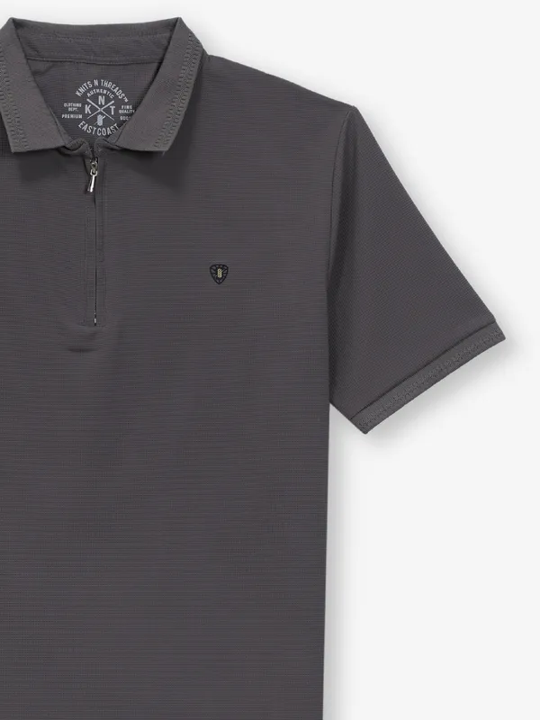 KNITS N THREADS dark grey cotton t-shirt