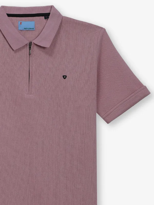 KNITS N THREADS onion pink cotton t-shirt