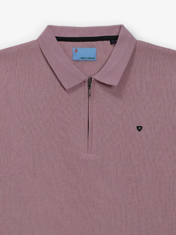KNITS N THREADS onion pink cotton t-shirt