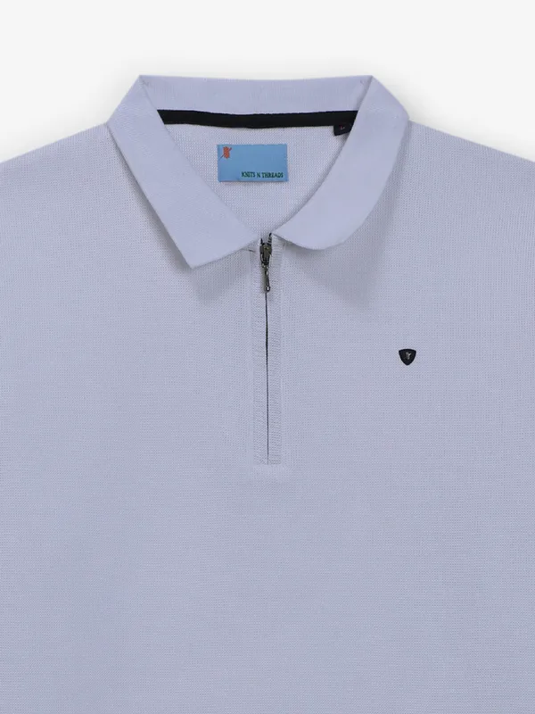 KNITS N THREADS plain white cotton t-shirt