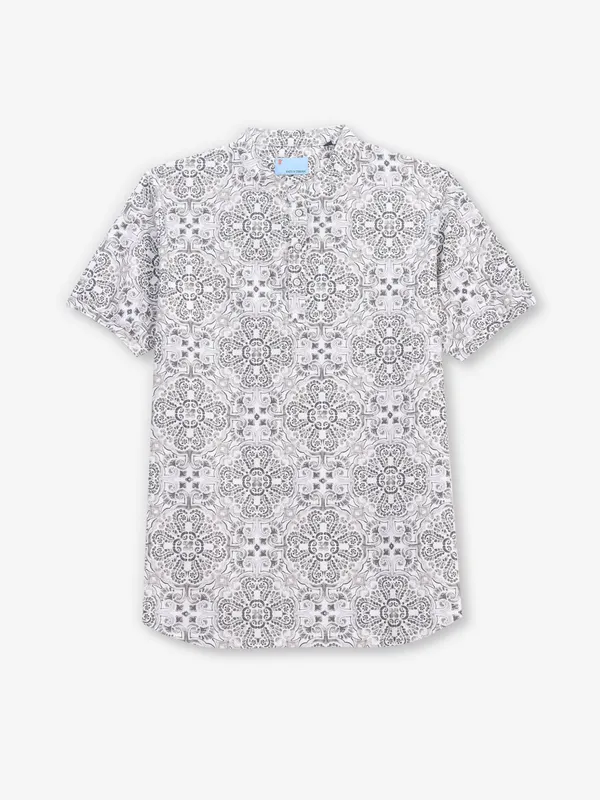 KNITS N THREADS white printed t-shirt