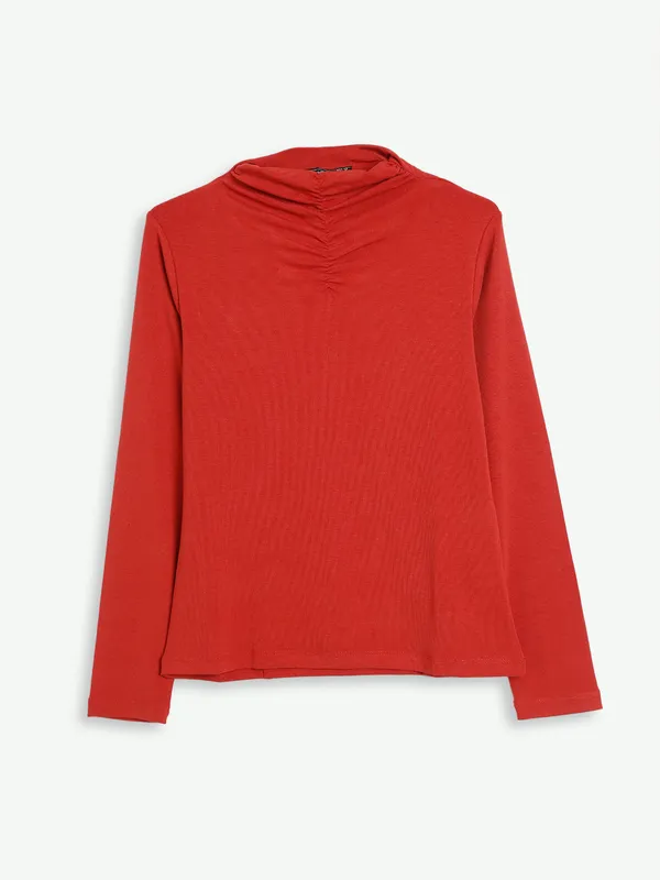 Knitted orange plain top