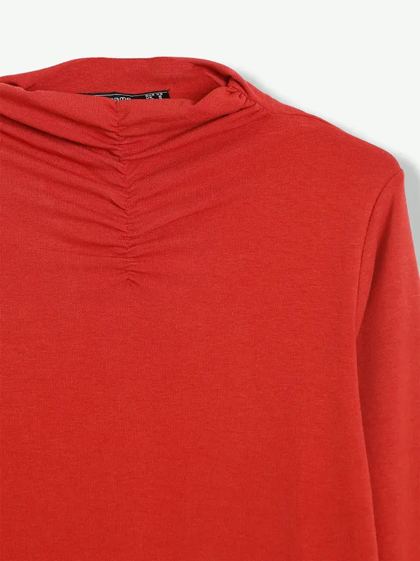 Knitted orange plain top