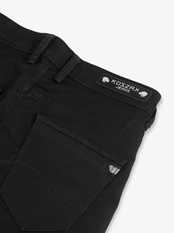 Kozzak black solid super skinny fit jeans