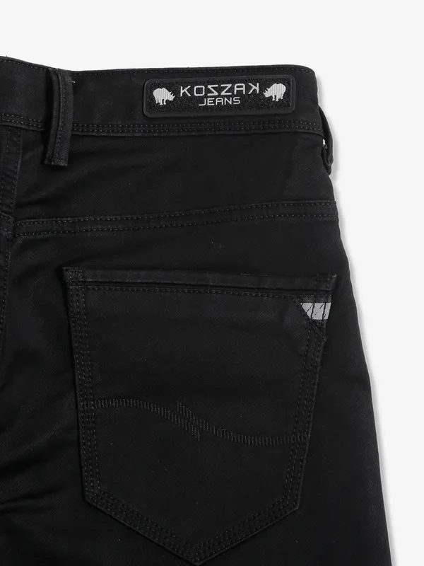 Kozzak black solid super skinny fit jeans