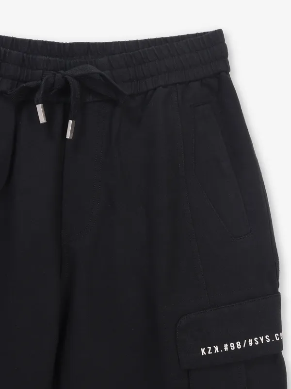 KOZZAK comfy solid black cotton trackpant