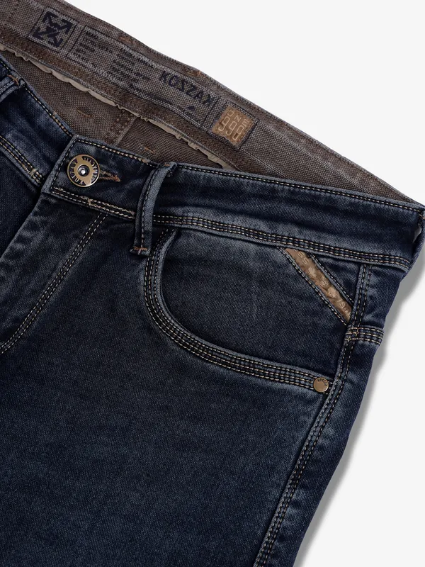 KOZZAK dark blue denim super skinny fit jeans