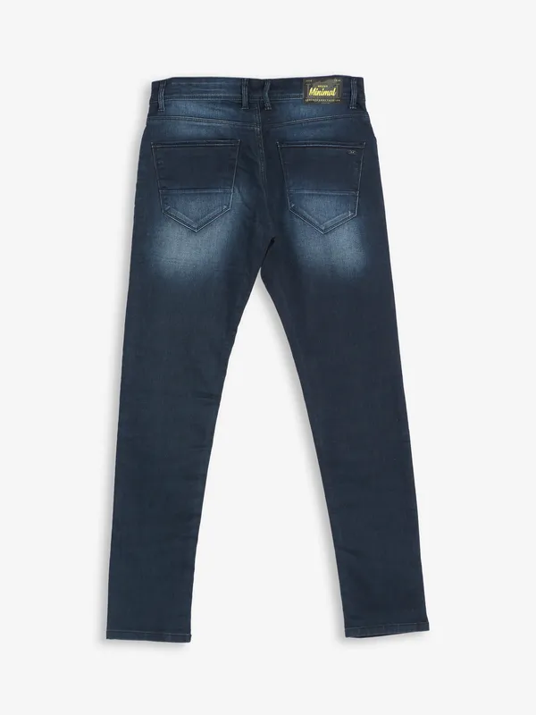 Kozzak dark blue super skinny fit washed jeans
