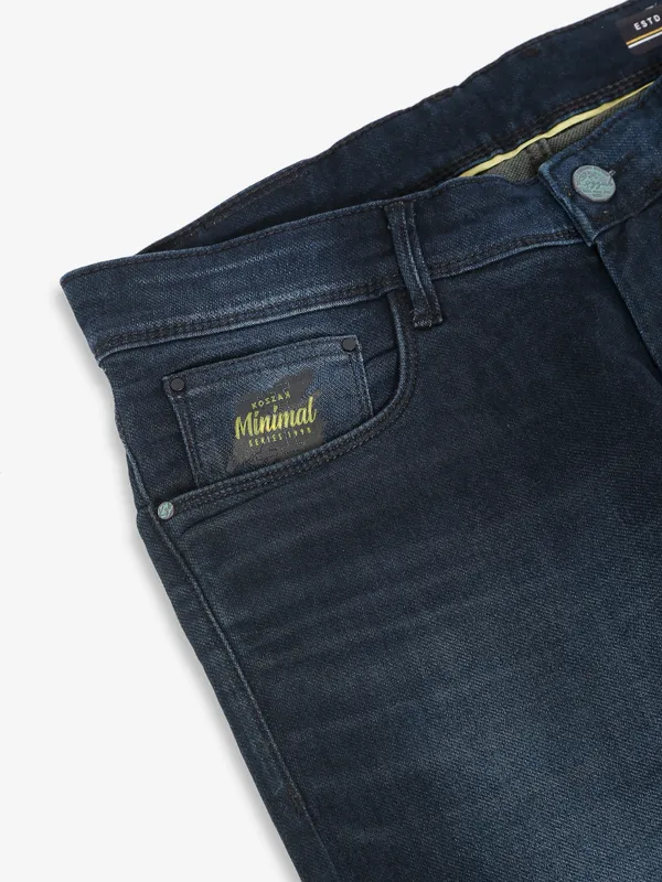 Kozzak dark blue super skinny fit washed jeans