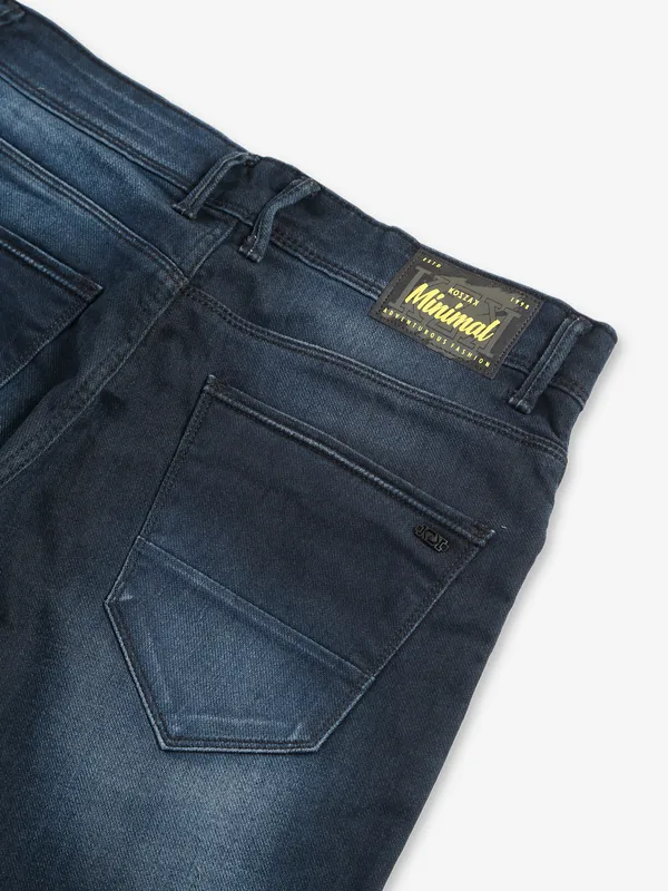 Kozzak dark blue super skinny fit washed jeans