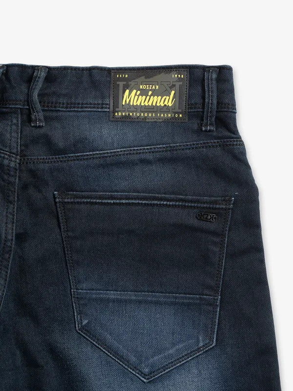 Kozzak dark blue super skinny fit washed jeans