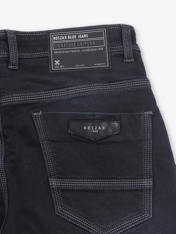 KOZZAK dark blue washed denim jeans for mens