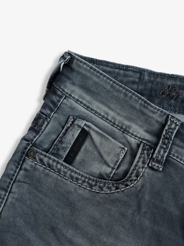 Kozzak dark grey washed super skinny fit jeans