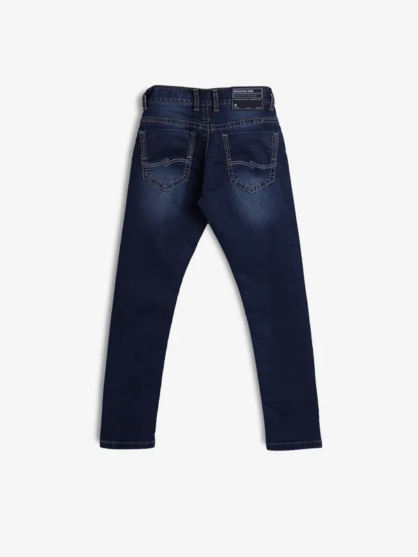 KOZZAK dark navy washed denim super skinny jeans