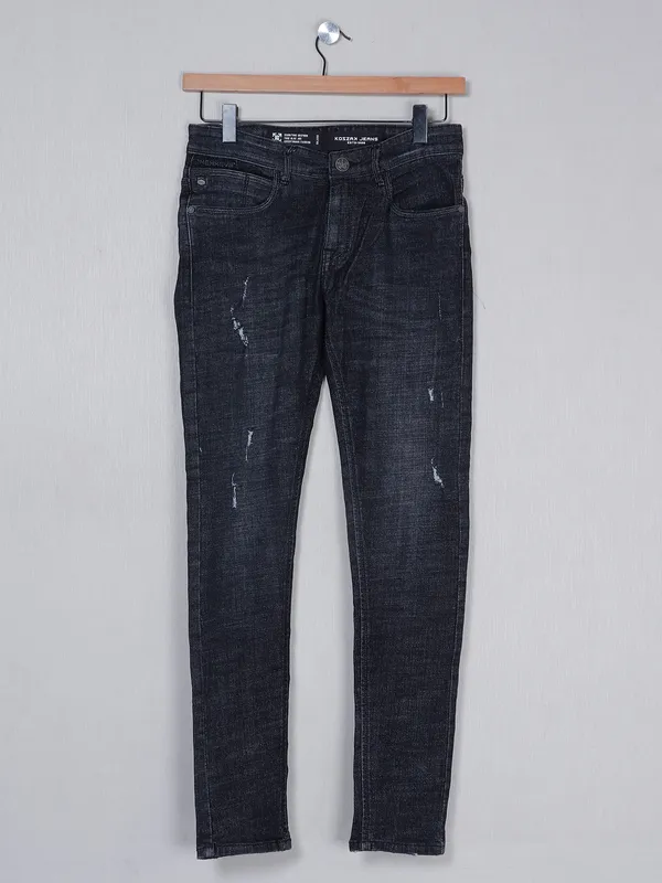 Kozzak denim slim fit black washed jeans