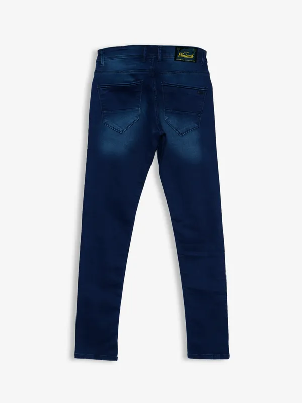 Kozzak indigo blue washed super skinny fit jeans