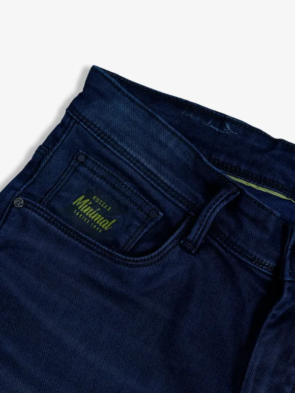 Kozzak indigo blue washed super skinny fit jeans