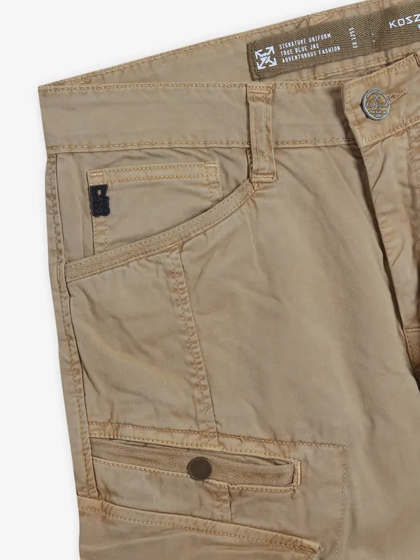 KOZZAK khaki skinny fit solid denim jeans