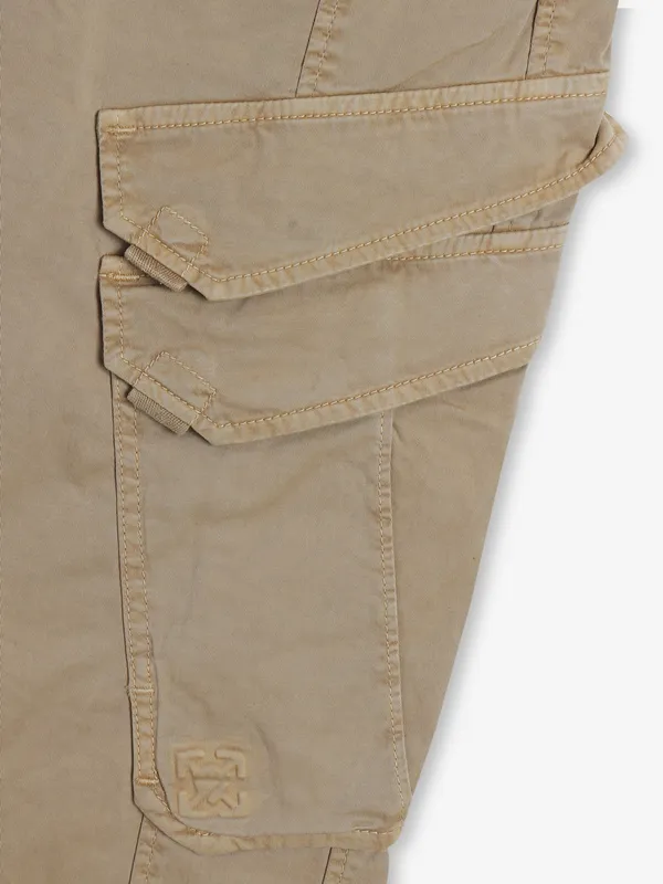 KOZZAK khaki skinny fit solid denim jeans
