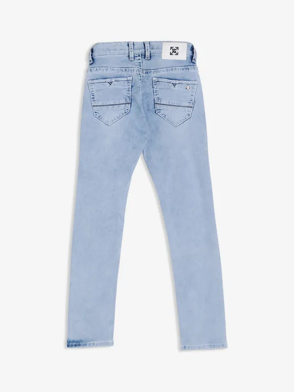 Kozzak light blue washed straight jeans