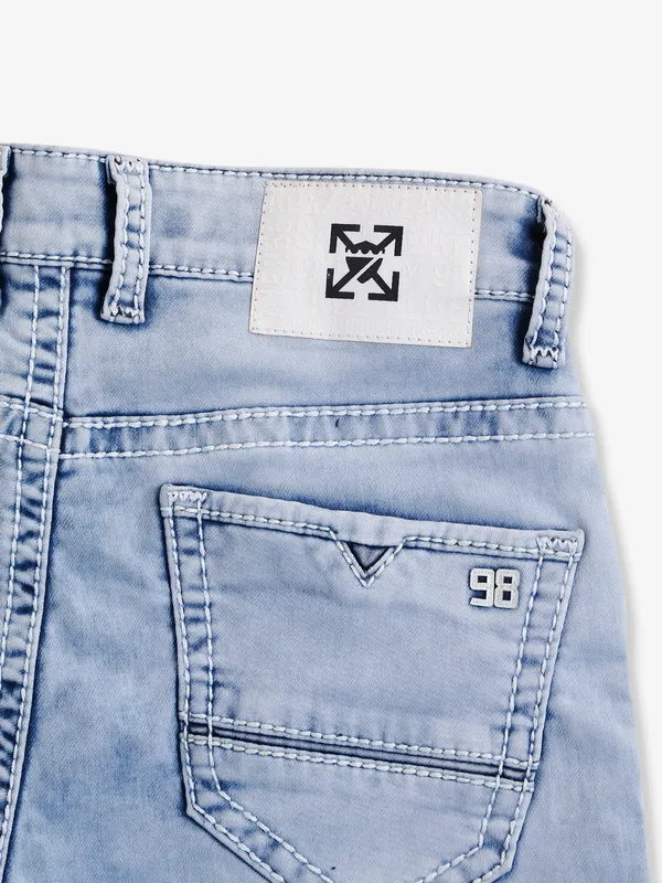 Kozzak light blue washed straight jeans