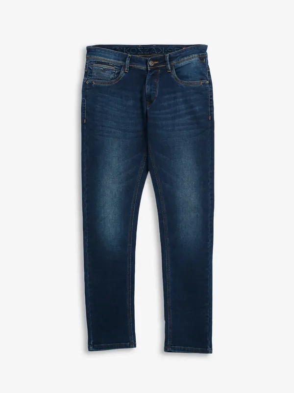 Kozzak navy washed skinny fit jeans
