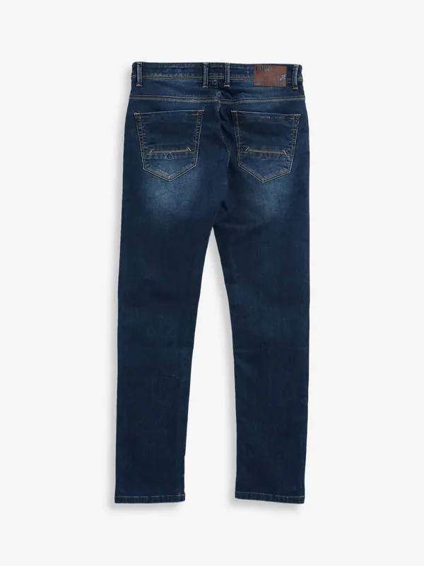Kozzak navy washed skinny fit jeans