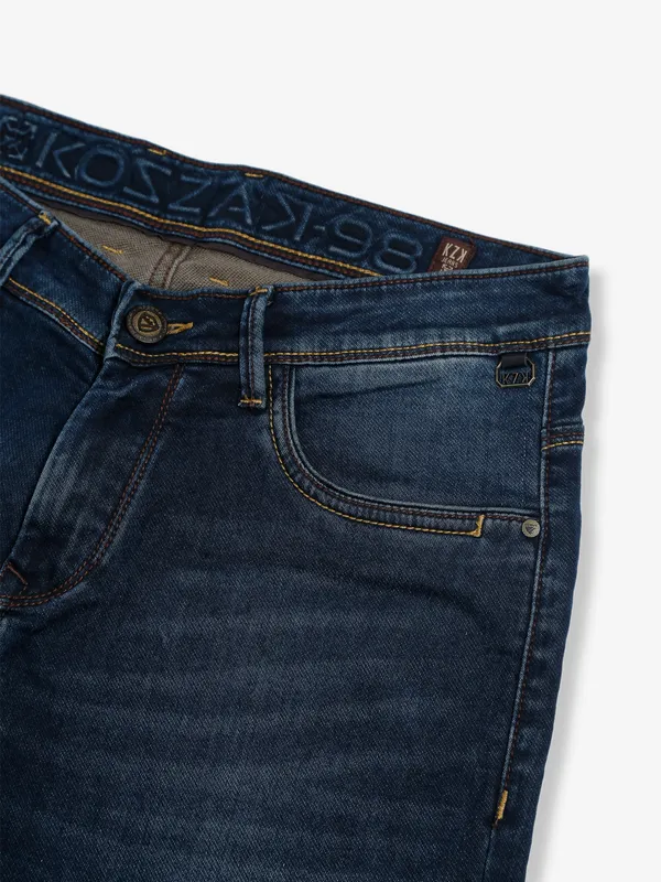 Kozzak navy washed skinny fit jeans