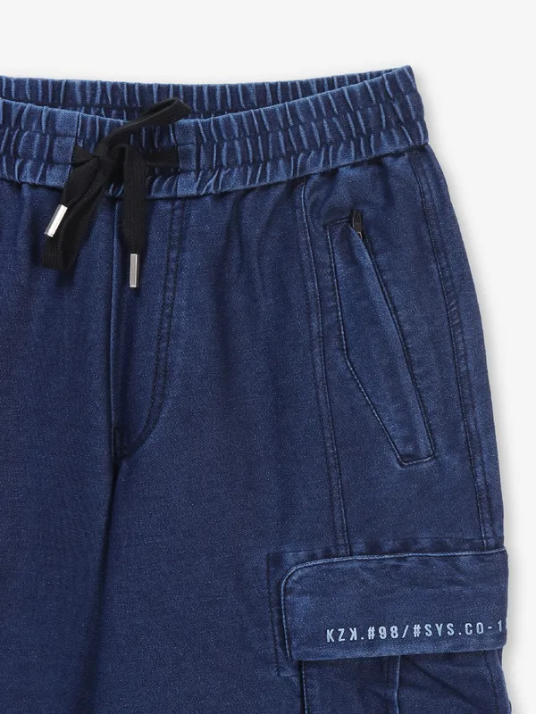 KOZZAK newest solid blue cotton trackpant