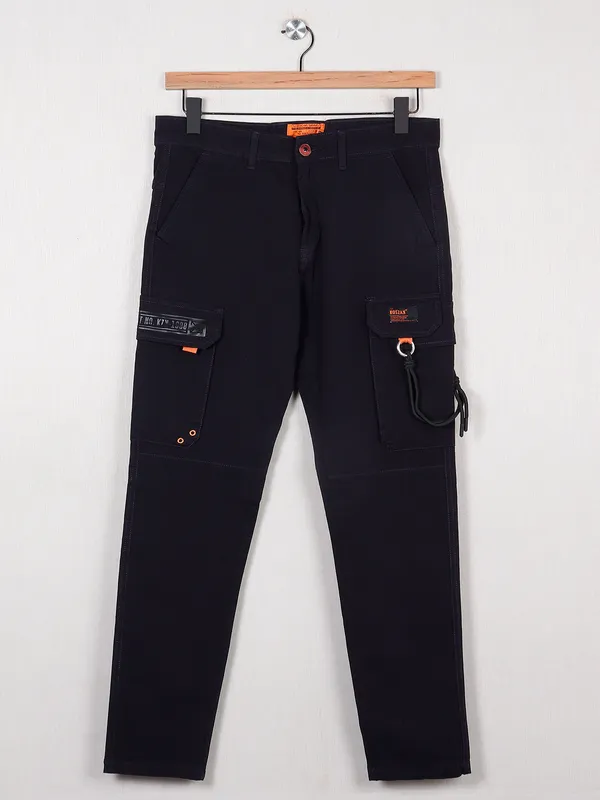 Kozzak presented cotton navy cargo trouser