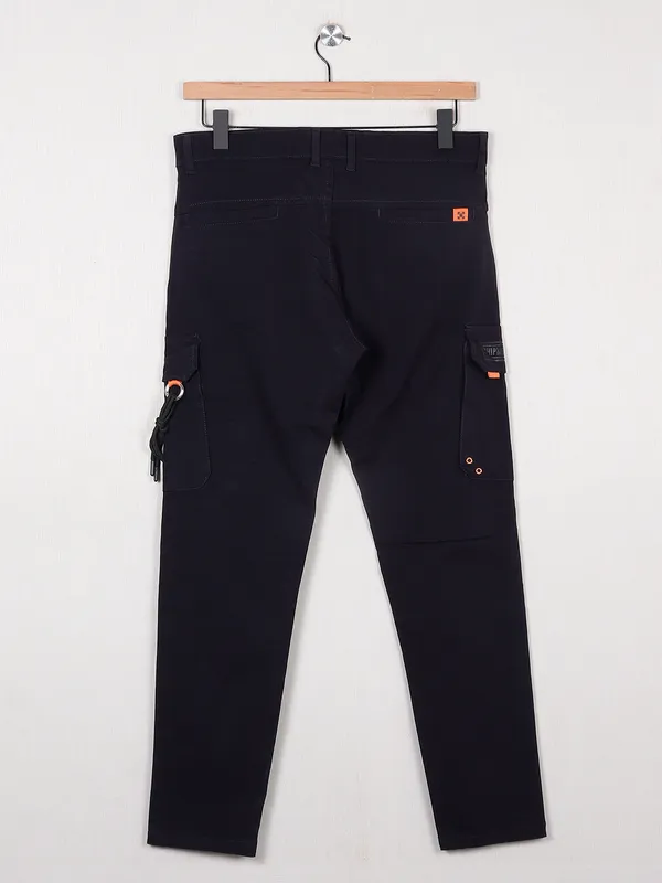 Kozzak presented cotton navy cargo trouser