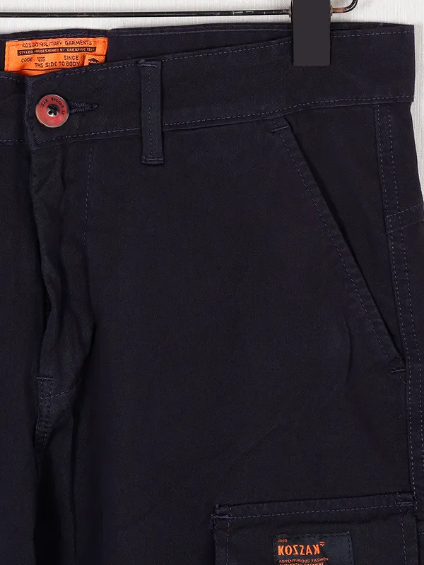 Kozzak presented cotton navy cargo trouser
