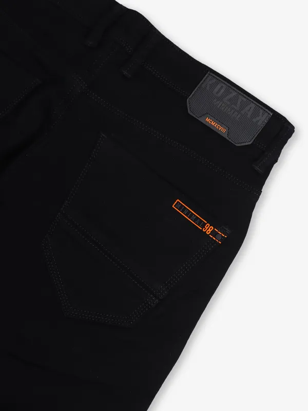 KOZZAK solid black denim skinny fit eans