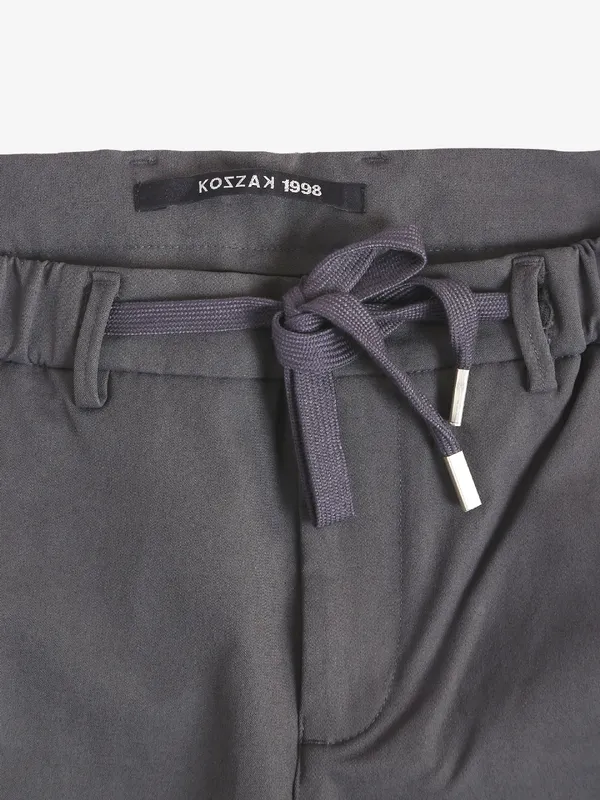 Kozzak solid grey cotton track pant