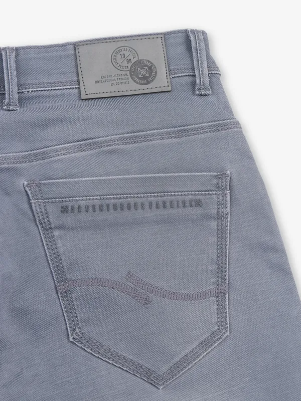 KOZZAK solid grey super skinny fit denim jeans