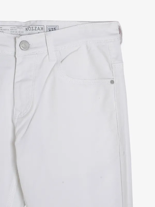 Kozzak solid white jeans