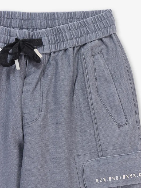 KOZZAK stylish solid grey cotton trackpant