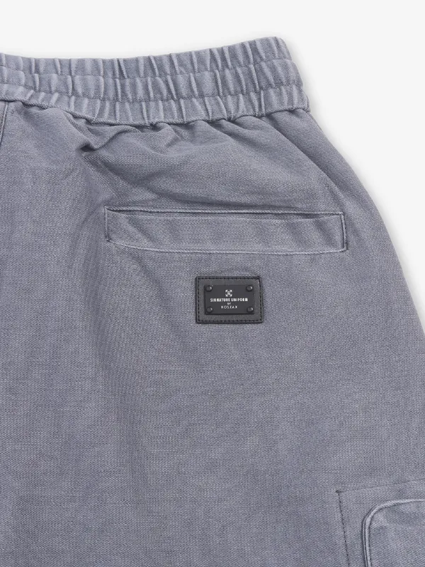 KOZZAK stylish solid grey cotton trackpant
