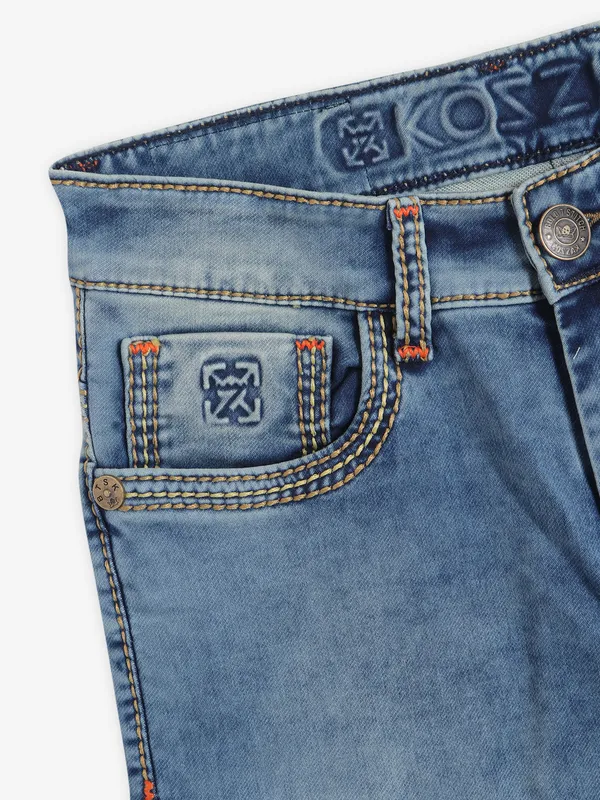 KOZZAK washed blue denim skinny fit jeans