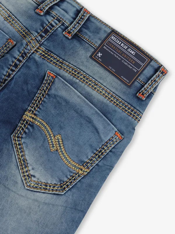 KOZZAK washed blue denim skinny fit jeans