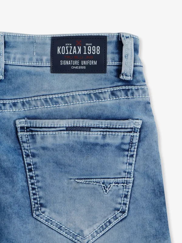 Kozzak washed light blue jeans