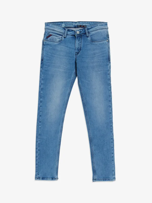 Kozzak washed light blue super skinny jeans