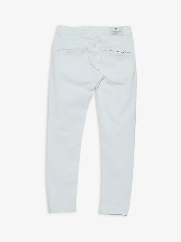 Kozzak white ripped jeans in super skinny fit