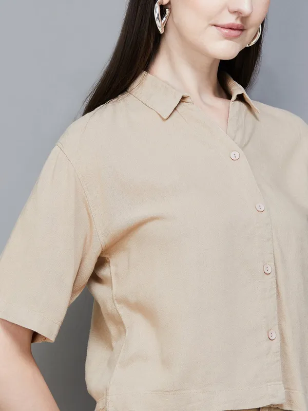 KRAUS cotton beige shirt for women