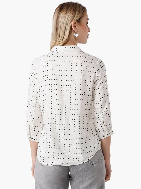 KRAUS printed off white shirt in soft cotton