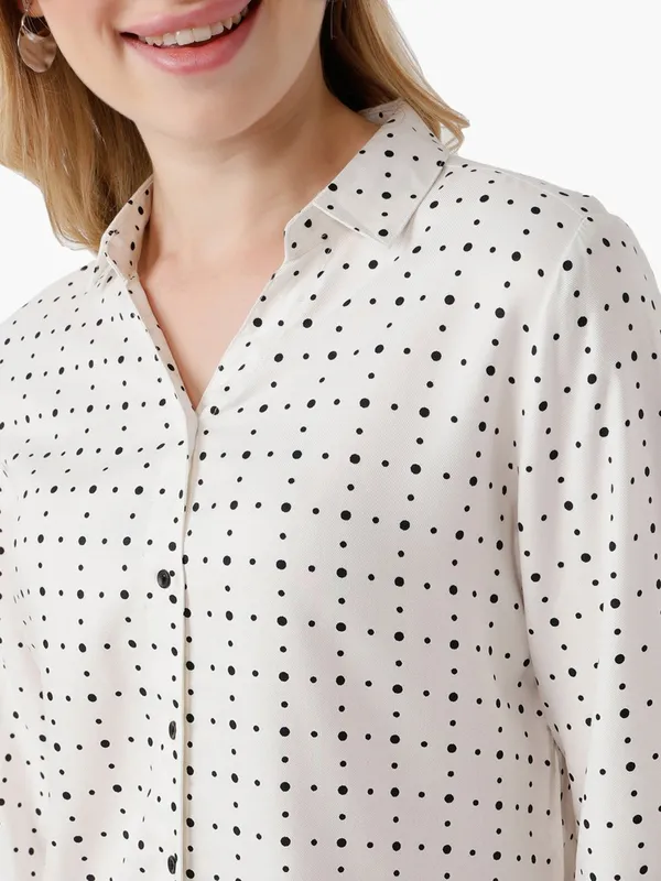 KRAUS printed off white shirt in soft cotton